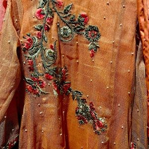 Pink boutique suit with tail frock one time wear condition 10/10